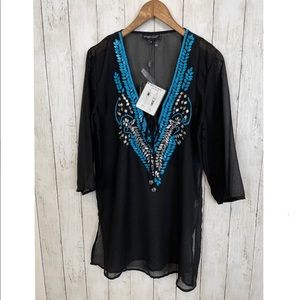 NWT Sheer TUNIC Swimsuit Coverup size M